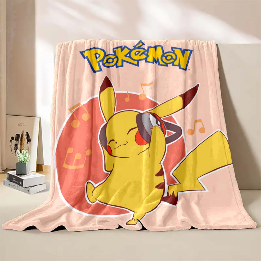 

1PC Pokémon Pikachu Pattern Blanket Warm Soft Fluffy Kids and Adults Sofa Bed Throw Blanket Outdoor Travel Camping Luxury Gifts 75x90cm