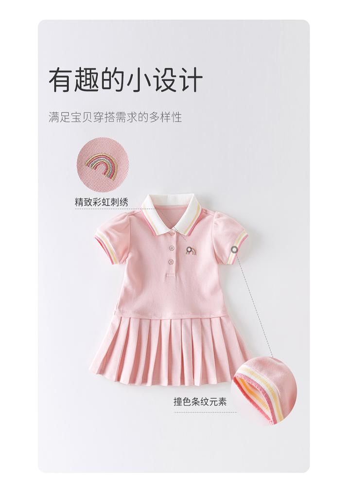 DaviBella Girls' Dress Summer Baby Polo Dress Girls' Princess Dress Children's Dress