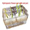 square acrylic pot with basket, 10x10cm