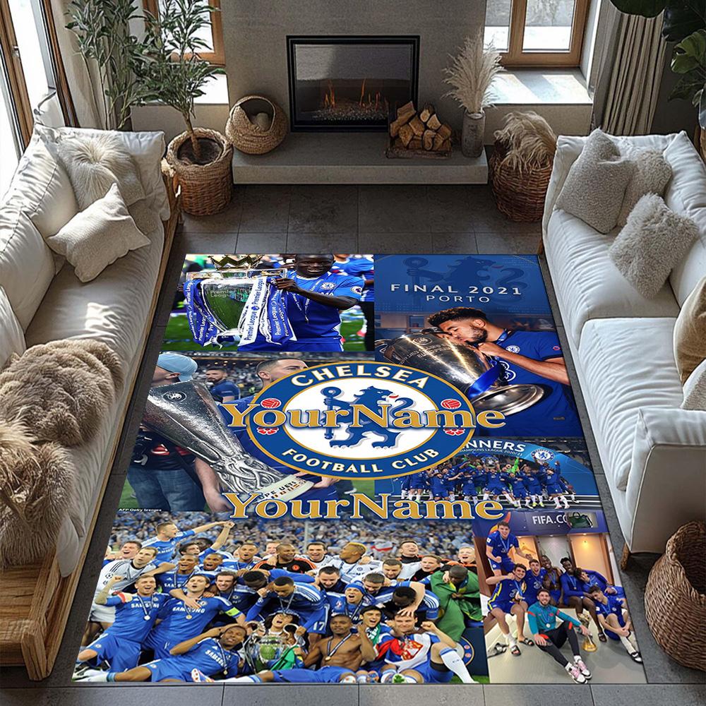 Chelsea Personalized Text Area Rug Design for Bedrooms Foyer Kitchen Living Rooms Anti-slip Rug Anime Office Decor Best for Christmas