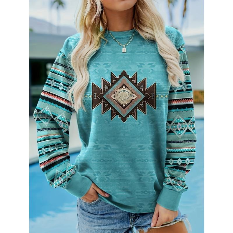 Ladies Casual Round Neck Long Sleeve T-Shirt
