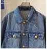 2025 Spring/Autumn Women's Retro Washed Denim Jacket: Hong Kong Style, Loose Fit, Trendy Casual Fashion