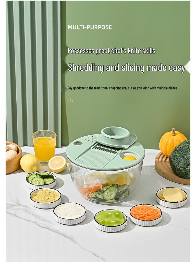 Multifunctional Salad Spinner & Vegetable Cutter: Fruit Spinner, Cucumber, and Potato Shredder/Slicer with Dehydrator