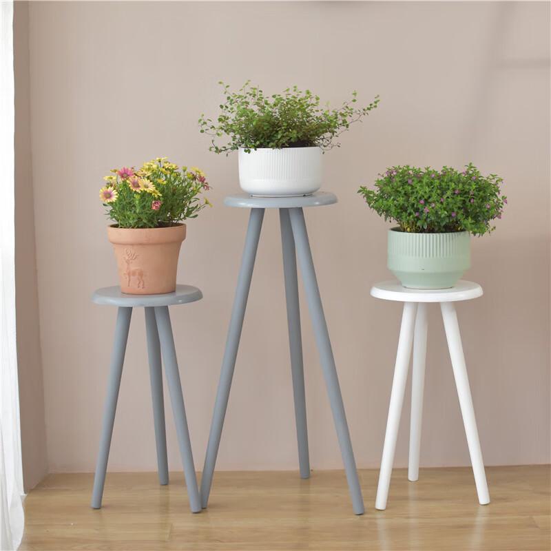 Oushomai White Solid Wood Indoor Flower Stand