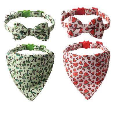 New Pet Triangle Scarf Bow Triangle Scarf Cat Set Collar Cute Fruit Pet Cat Dog Bell Collar Dog Birthday Party Decorations