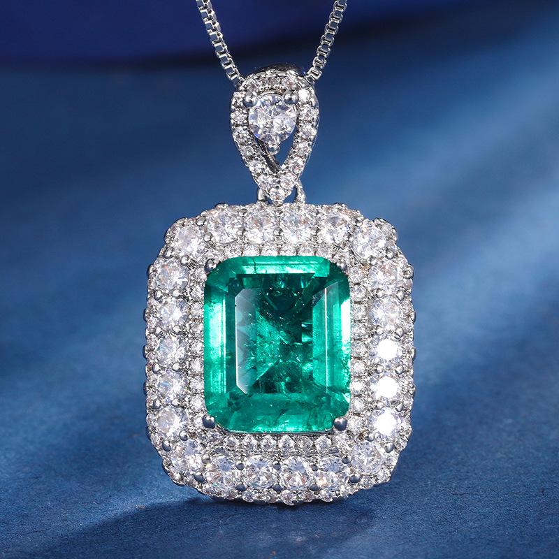 Jewelry Copper Bottom Gold-Plated Simulation Color Treasure Simple Wind Light Luxury Set Female Main Stone 12 * 10-8 * 8