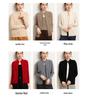 Women's Cashmere Stand Collar Zipper Cardigan - Double-Ply Thick Knit for Autumn/Winter