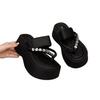Go Out Heightening Sandals 7cm Small Man Advanced Rhinestone Herringbone Summer Wear 2025 New Muffin Bottom Slippers