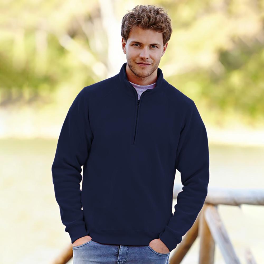 FRUIT OF THE LOOM Moletom masculino premium 70/30 com zíper e gola