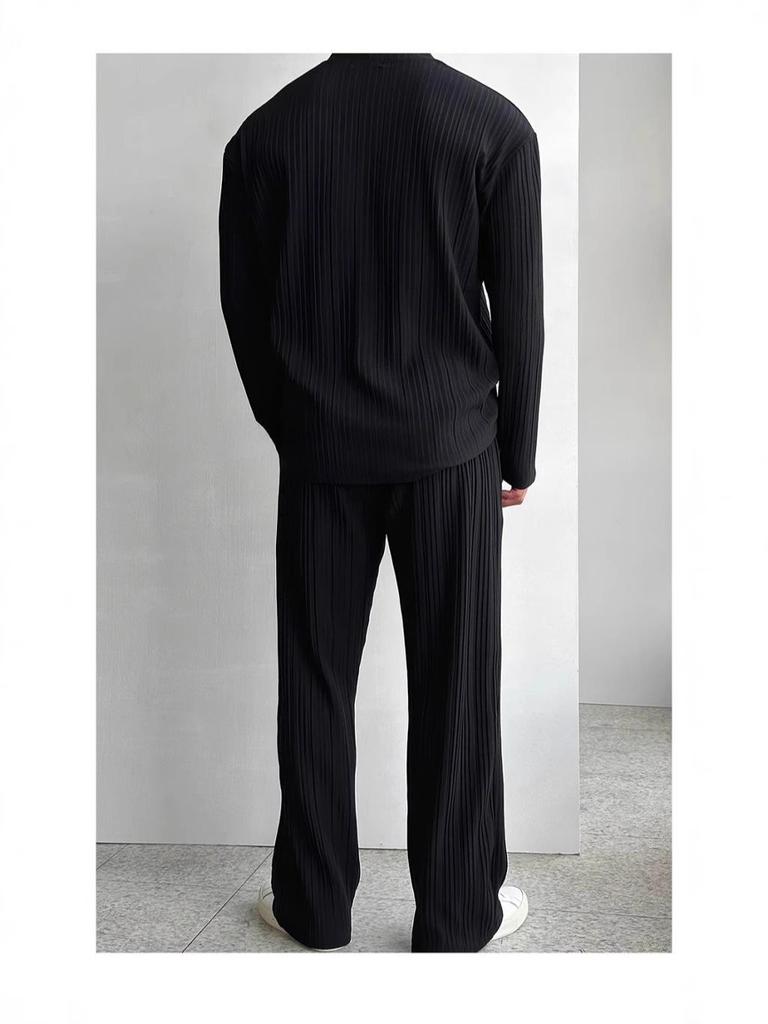 Men's 2025 Summer Commute Suit: Casual Button Shirt & Long Pants Set