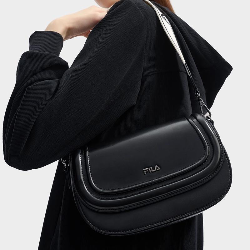 FILA Fashion Casual Logo Synthetic Leather Crossbody Bag XS Women bags Black F13W443163FBK