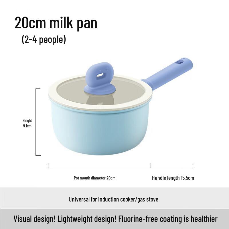 Wutuo Ceramic Non-Stick Milk Pot with Silicone Lid