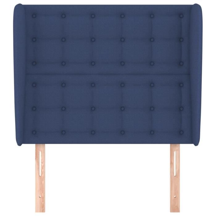 VidaXL Tête de lit avec oreilles Bleu 93x23x118-128 cm Tissu3118378