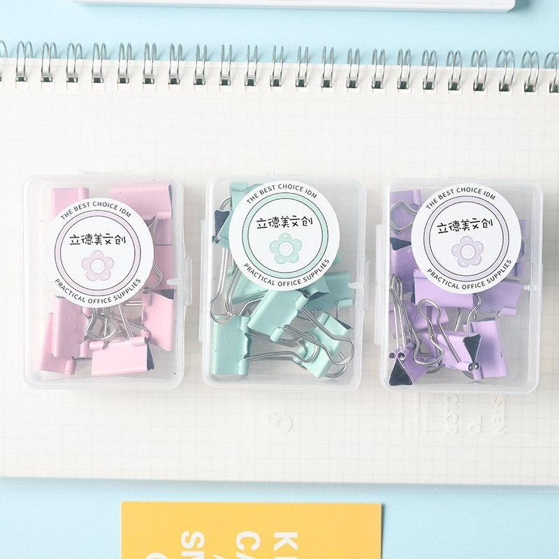 8Pcs Macaron Color Metal Binder Clips Lightweight Paper Fastener Clamps for College Student Dorm Stationery