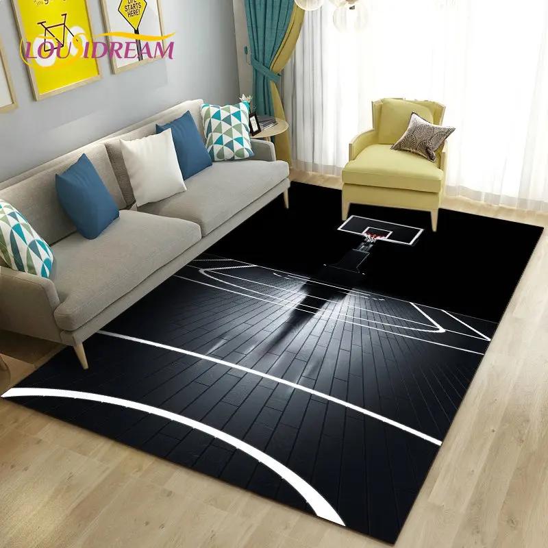 Tappeto 3D Area Basket Grande, Tappeto per Soggiorno Camera da Letto Divano Zerbino Decorazione Cucina, Tappetino Antiscivolo per Gioco Bambini