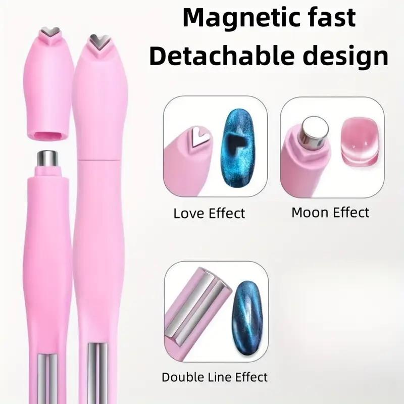 3-In-1 Love Snake Cat Eye Magnetic Diy Nail Art Tool Portable Manicure Detachable Durable Plastic Manicure Pedicure Stick