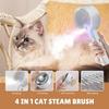Cat Steam Brush,Cat Brushes for Indoor Cats, 4 In 1Spritz Spray Defur Comb, Cloud Care Shedding Control, Pet Grooming Brush for Long Short Hair Cats