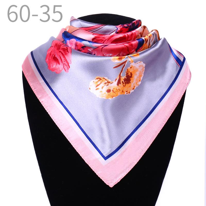 New simulated silk scarf, striped women's small square scarf, flight attendant workplace decoration cm spring and summer silk scarf