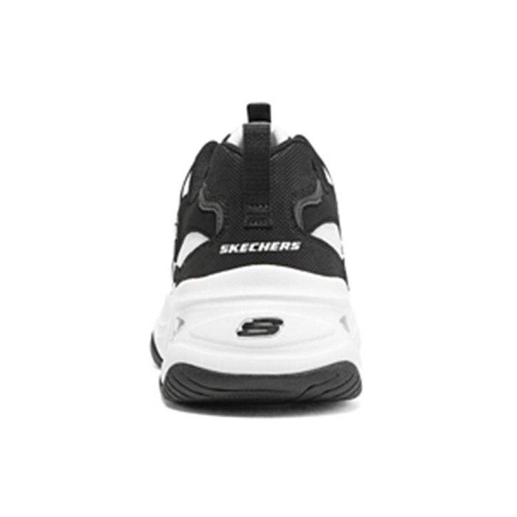Skechers DLites 4.0 Fabric Synthetic Leather Lightning Panda Low Top Dad Shoes Men sneaker Black White 894126-BKW