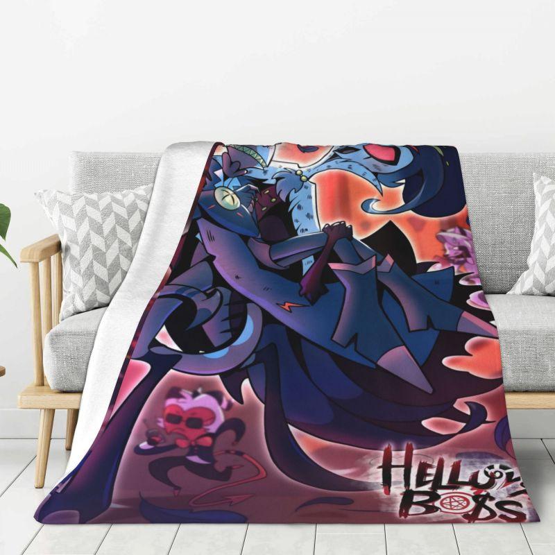 Custom Helluva Boss Black Humor Animated Musical Film Blanket Warm Fleece Soft Flannel Throw Blankets for Bedding Outdoor Autumn