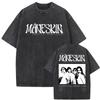 Maneskin Cotton Oversized Mneskin TShirt Washed Italian Rock Band Tee Unisex