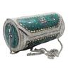 Eye Catching Handmade Cylinder Round Ethnic Stone Metal Bag Antique Bridal Clutch