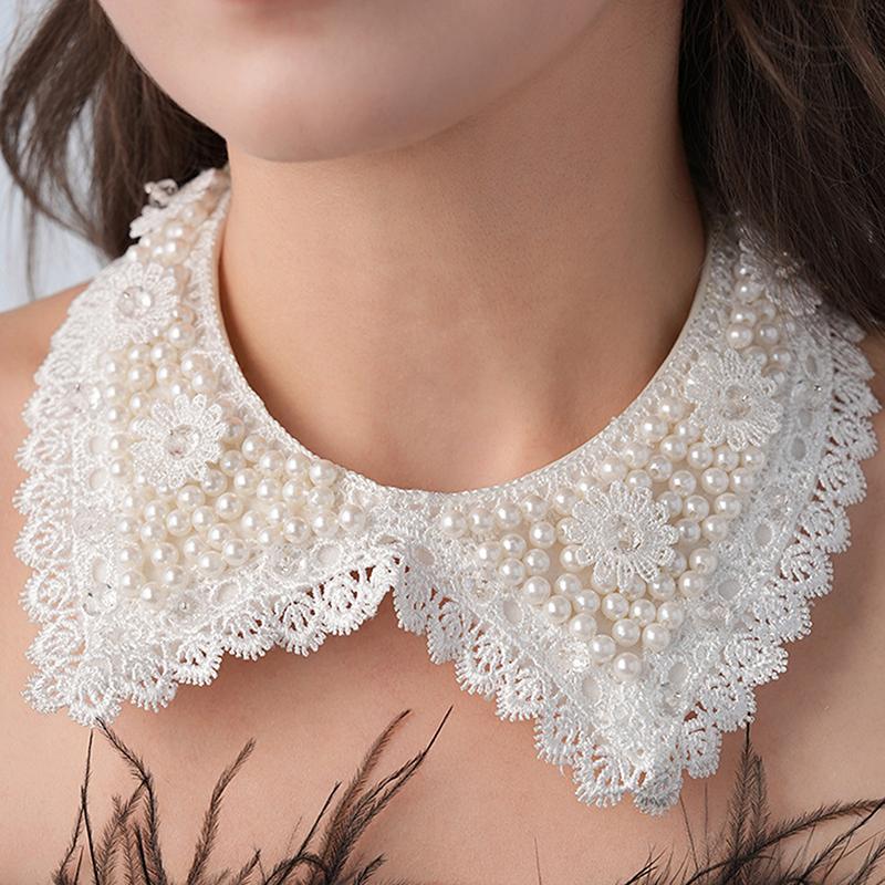 

Жемчужные бусины кружева отделка воротник ленты женское ожерелье свадебные украшения для одежды платье бусины воротник свадебные украшения
