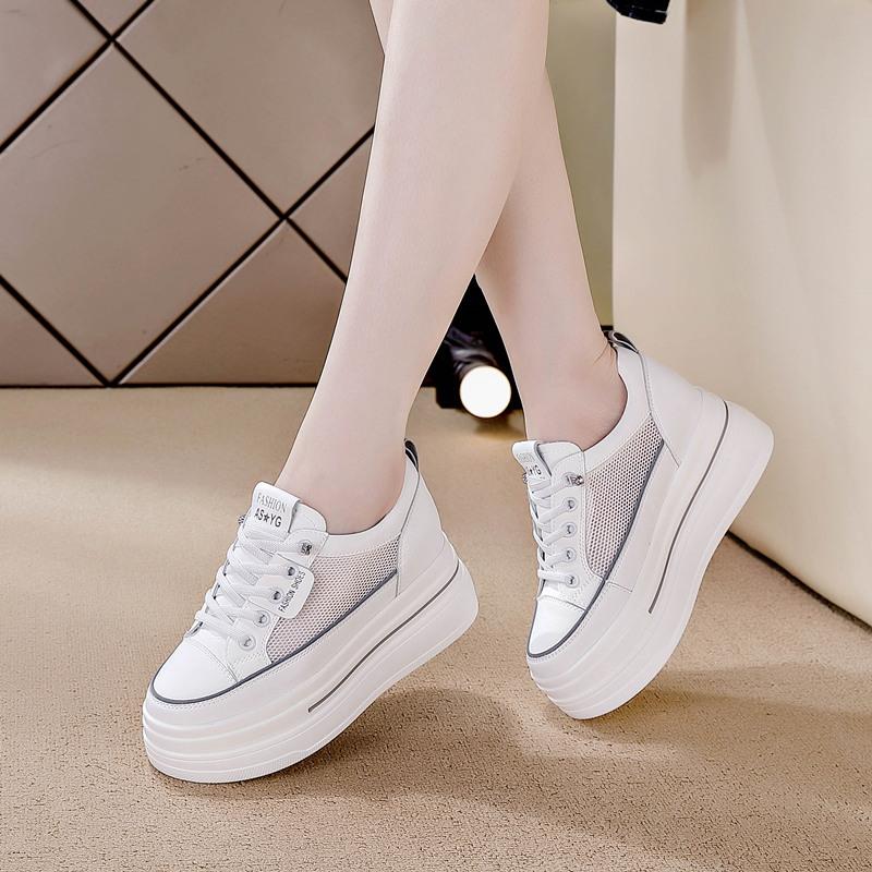 Inner heightening platform casual shoes autumn season new dad shoes elastic band single shoes