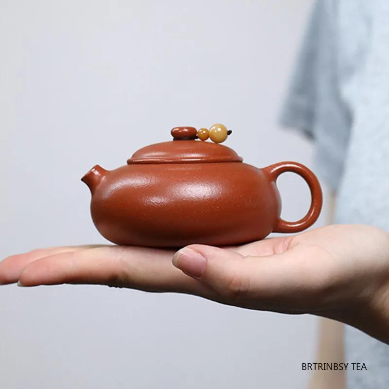 90ml Chinese Yixing Purple Clay Teapot Small Capacity Beauty Kettle Handmade XiShi Zisha Tea Pot Tradition Household Tea Set