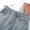 2024 Women's Fleece-Lined Wide Leg Jeans: Light Color, Thick, Floor-Length, for Autumn/Winter