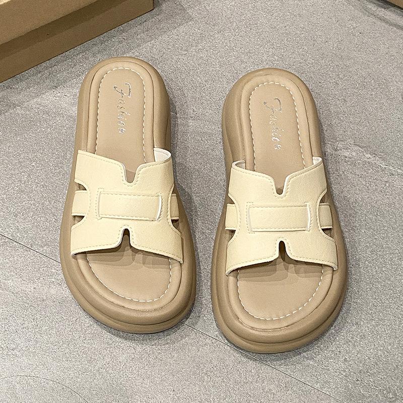 Summer outer wear thick-soled heightening casual versatile cool slippers women's fashion versatile casual slippers women