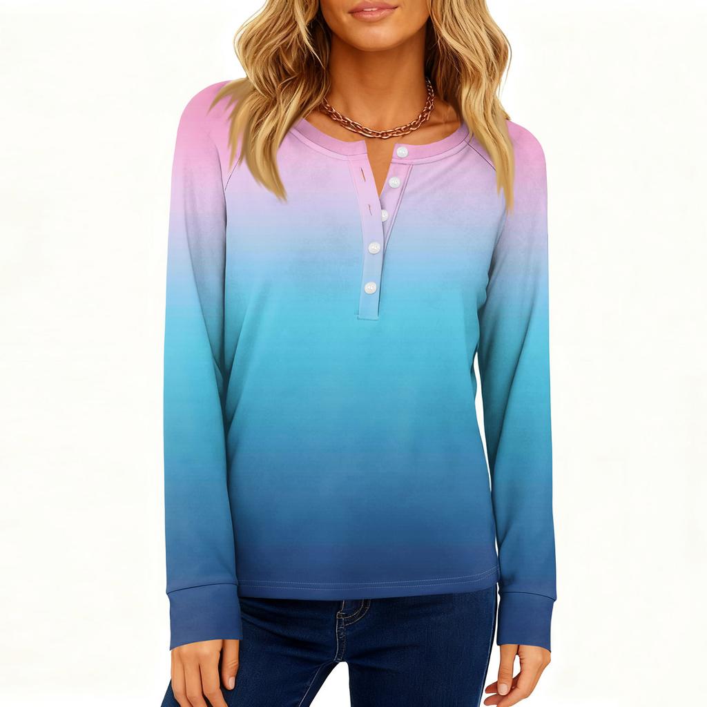 Women's Fashion  Loose Long Sleeve Round Neck Casual Top