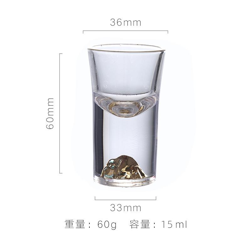 

Qianli Jiangshan Liquor Set Crystal Glass Shot Cups Luxury Style with Golden Mountain Gift Box