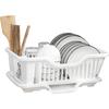 Upgrades Thickened Plastic Bowls Drying Rack for Campers with Removable Water Collector & Not Slip Feet for Plates Bowls