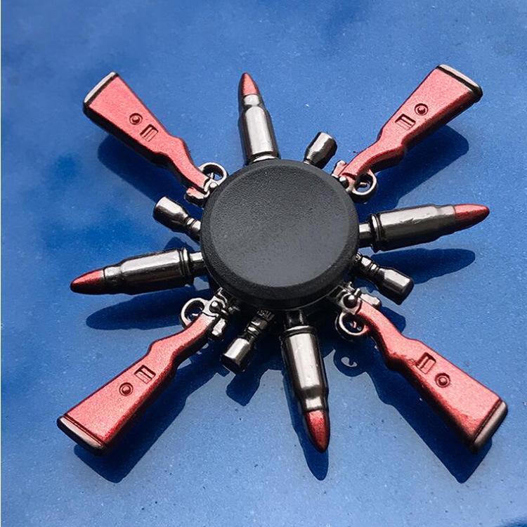 Colorful Zinc Alloy Fidget Spinner: Black Tech Stress-Relief Toy for Students and Kids.