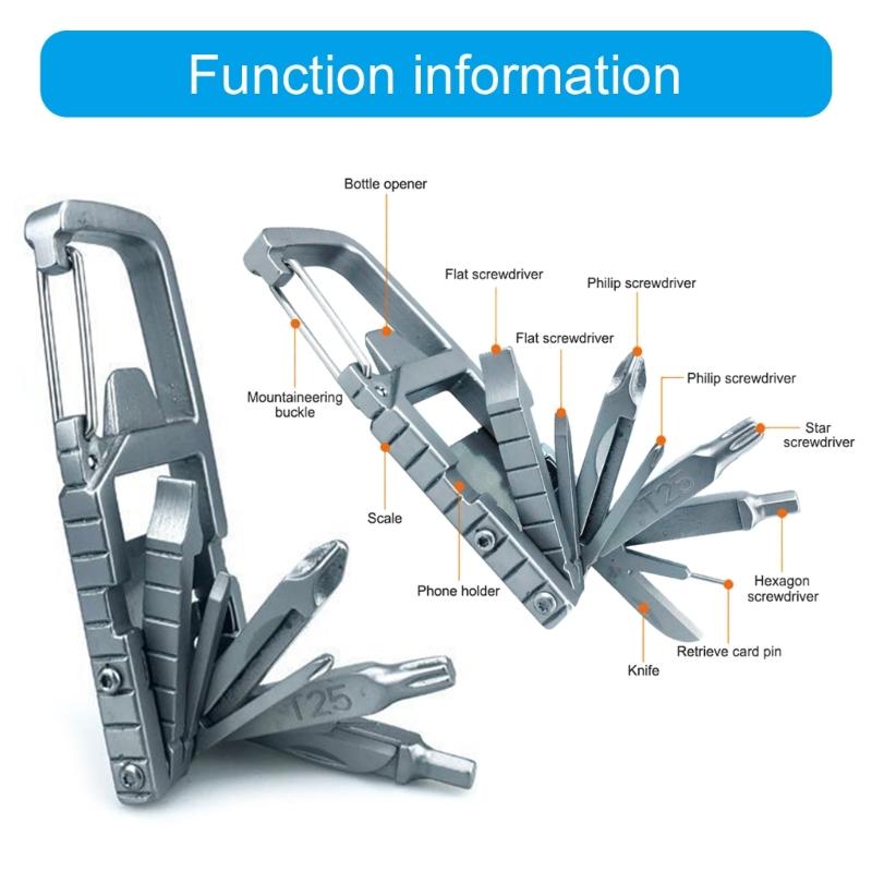 13 In 1 Mini Tool Multifunctional Combination Standard Screwdriver Mobile Phone Holder Folding Outdoor Bottle Opener