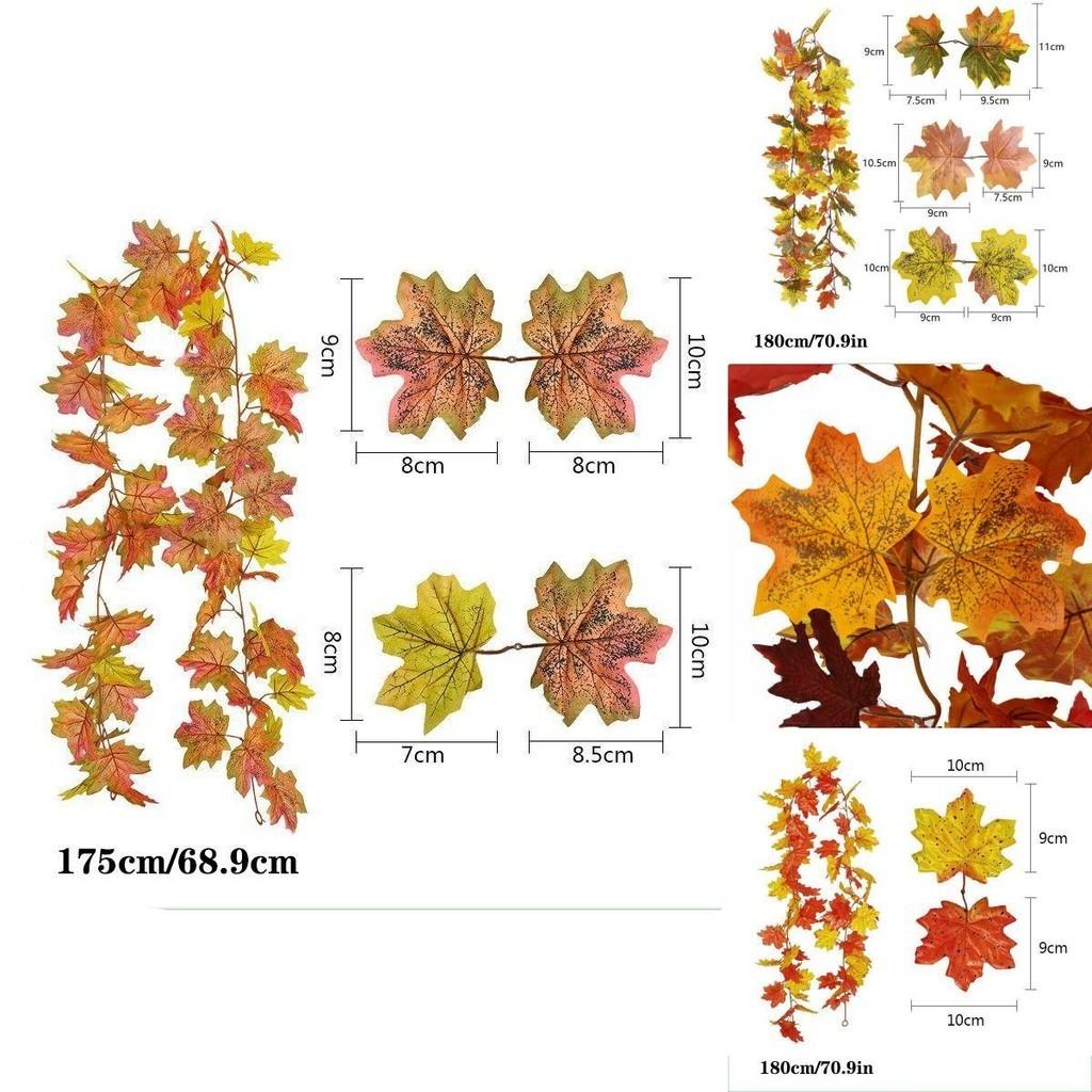 Realistic Autumn Maple Leaf Garland For Thanksgiving And Halloween Decorations