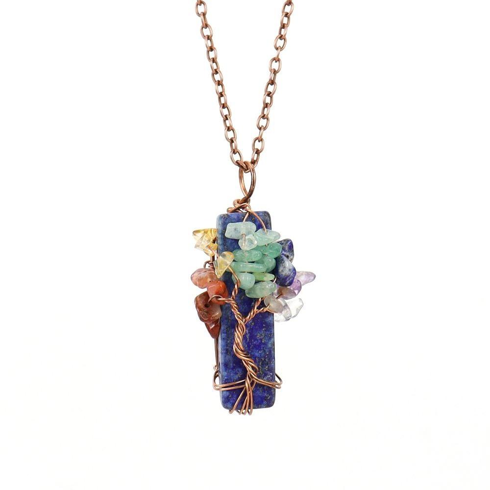 Tree Of Life Design Crystal Tree Of Life Irregular Crystal Crushed Stone Pendant Gift For Women
