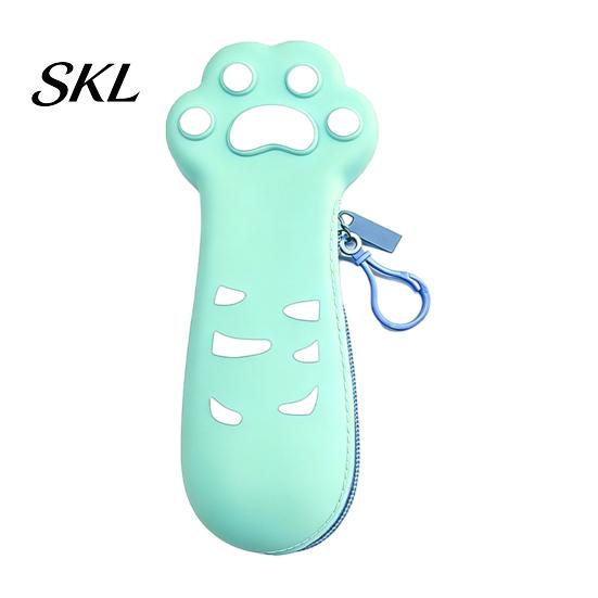 Portable Pen Case Cat Paw Silicone Pencil Case, Large Capacity Stationery Organizer Animal Bag, Students School Supplies Storage Pouch with