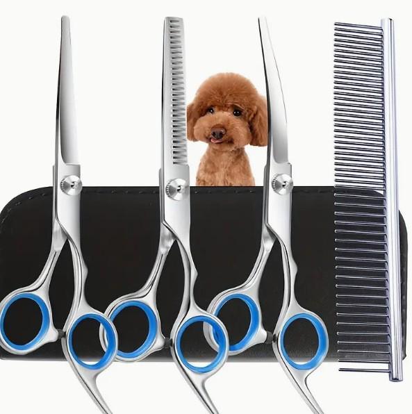 All-Steel Professional Dog Grooming Shears Set