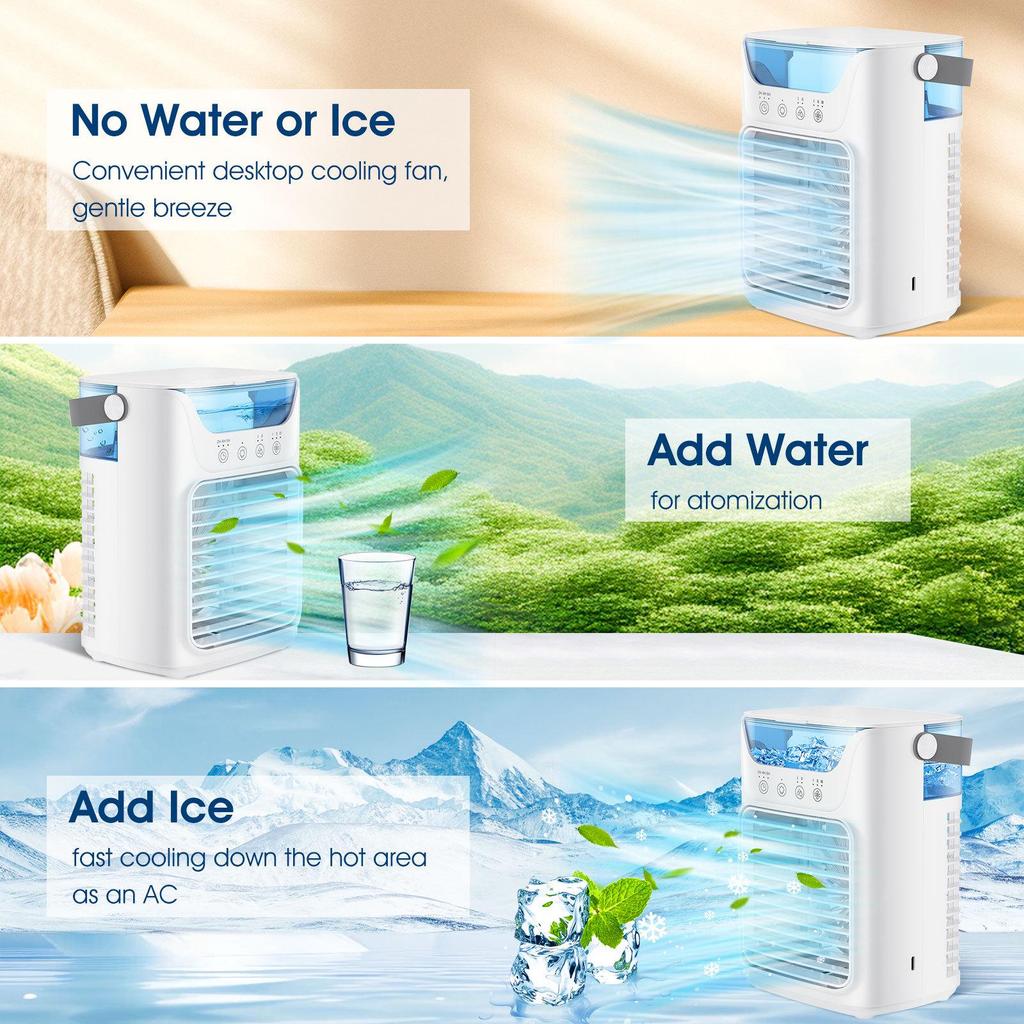 High-Power Air Cooler with Water and Ice Circulation for Home and Office