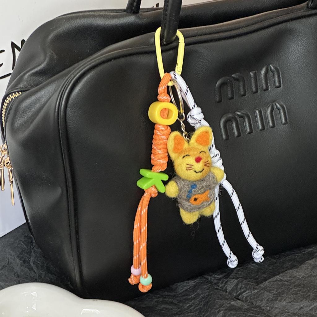 Handmade Nepal Wool Felt Kitten Pendant Ornaments Gift Set