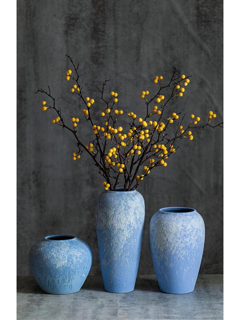 Moderne chinesische Keramikvase für Trockenblumen: Tischdekoration und Wohnzimmerdeko