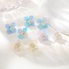 Enamel Flower Earrings for Women, Cubic Zirconia Studs Blossom Plumeria Earrings, Stainless Steel Floral Ear Jewelry
