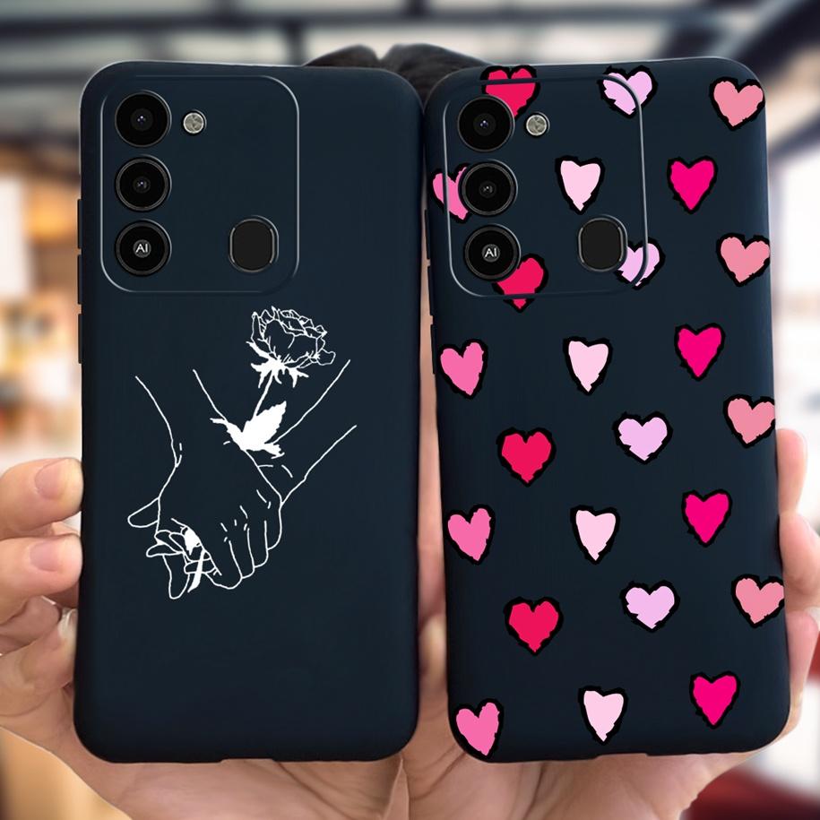 Couple Heart Silicone Case For Tecno Spark 8C Cover Spark8 8 C KG5k KG5j Painted Soft TPU Phone Case For Tecno Spark 8 Pro Etui