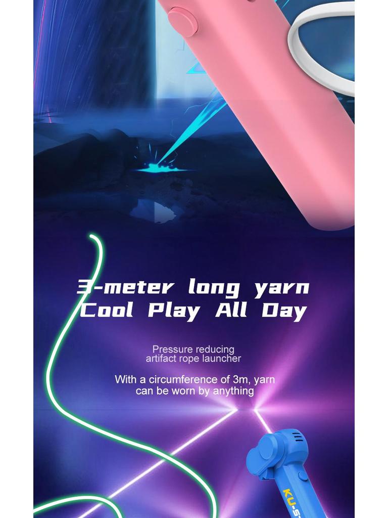Elektrisch Lichtgevend Kat Plagen Touw Launcher Speelgoed met Roterende Propeller en Recirculerende Lasso