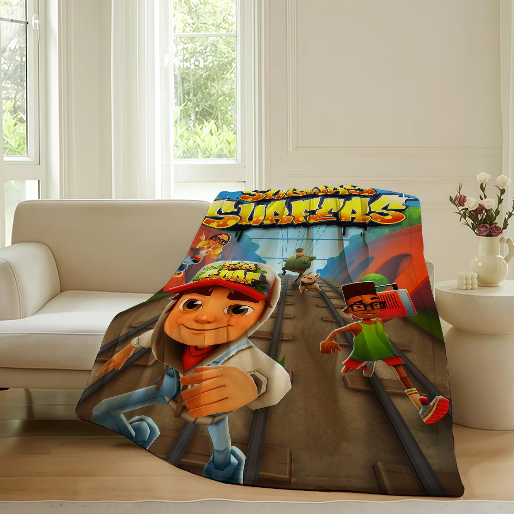 Gioco Parkour Subway Surfers Coperta Per Divano Ufficio Letto Aereo Viaggio Dormire Leggere Rilassarsi Campeggio Morbida E Calda