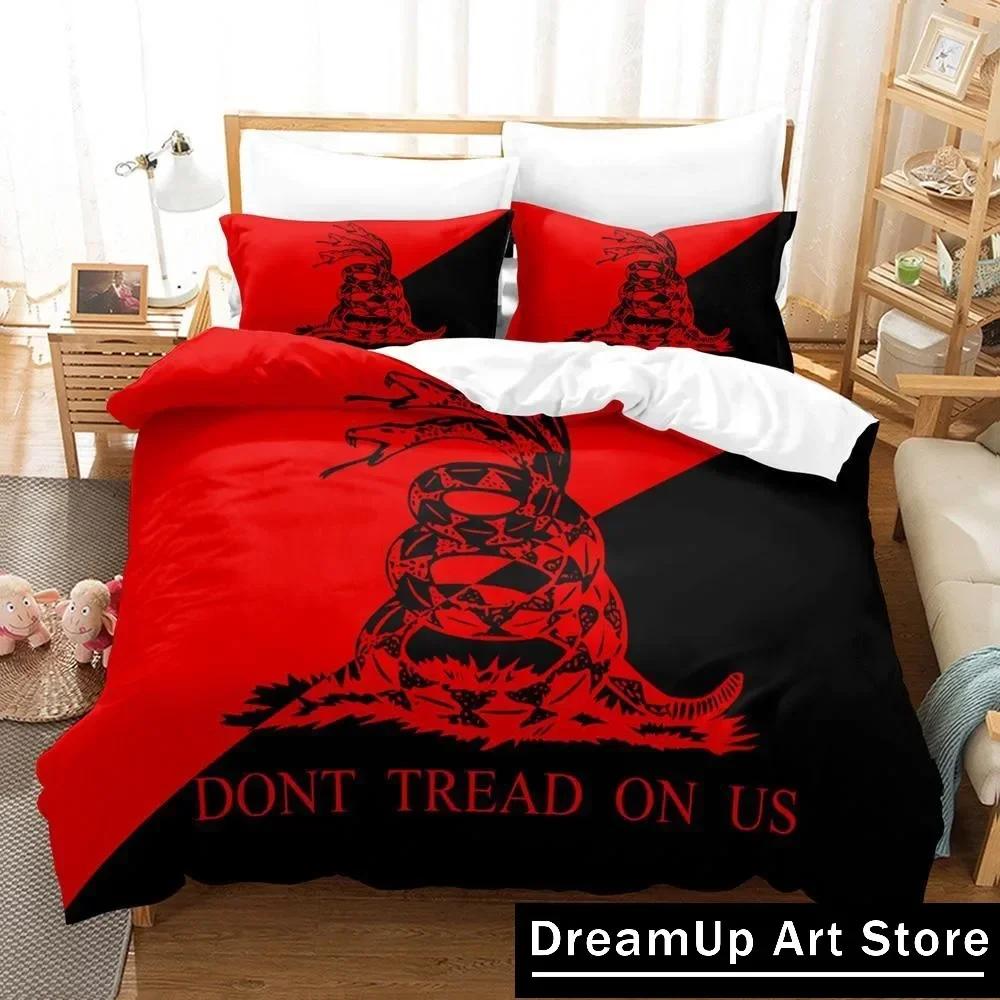 Dont tread on me Bedding Set Single Twin Full Queen King Size Bed Set Adult Kid Bedroom Duvetcover Sets 3D Anime Bed Sheet Set