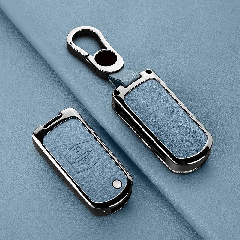 2 3-Button Zinc Alloy Leather Car Key Cover Is Suitable For Mazda Demio 2 3 5 6 8 M3 M5 M6 Cx-5 Cx-5 Cx-7 Cx9 Rx8 Mx5 Keychains