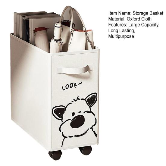 Storage Basket Laundry Bin with Wheels Handle Design Large Capacity Waterproof Foldable Clothes Toys Organizer Basket